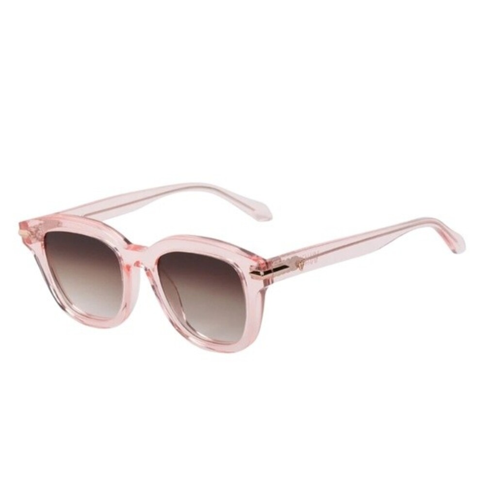 NEW Valley Eyewear Sunglasses BRAKE Crystal Pink w Rose Metal Trim Brown Lens